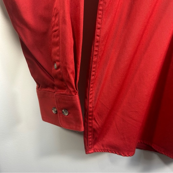 ARIAT Western Workwear Button Down Long Sleeve Shirt Orange; Men’s Size Large - Picture 9 of 16